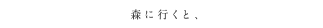 森に行くと、